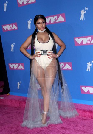 Foto de Nicki Minaj en el 2018 MTV Video Music Awards celebrado en la Radio City Music Hall en Nueva York, EE.UU. el 20 de agosto de 2018. - Imagen libre de derechos