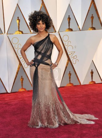 Téléchargez les photos : Halle Berry at the 89th Annual Academy Awards held at the Hollywood and Highland Center in Hollywood, USA on February 26, 2017. - en image libre de droit