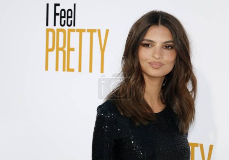 Photo for Emily Ratajkowski at the Los Angeles premiere of 'I Feel Pretty' held at the Regency Village Theatre in Westwood, USA on April 17, 2018. - Royalty Free Image