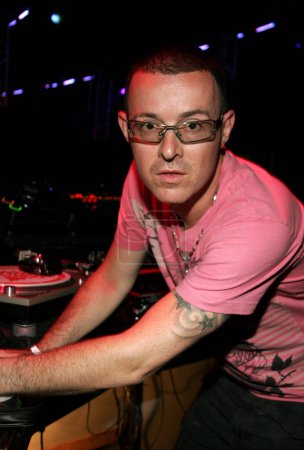 Photo for British superstar deejay Judge Jules spins at Club Vanguard in Hollywood, USA on April 28, 2007. - Royalty Free Image