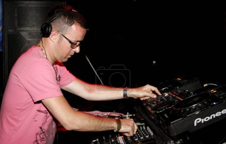 Photo for British superstar deejay Judge Jules spins at Club Vanguard in Hollywood, USA on April 28, 2007. - Royalty Free Image