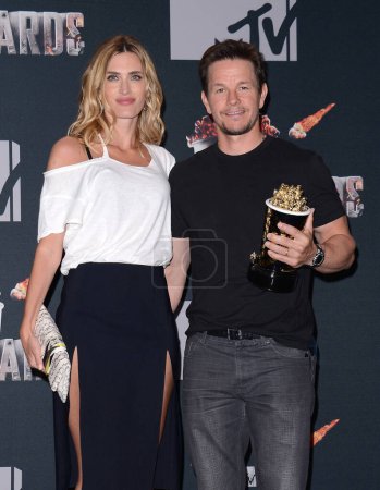 Photo for Mark Wahlberg and Rhea Durham at the 2014 MTV Movie Awards - Press Room held at the Nokia Theatre L.A. Live in Los Angeles, USA on April 13, 2014. - Royalty Free Image