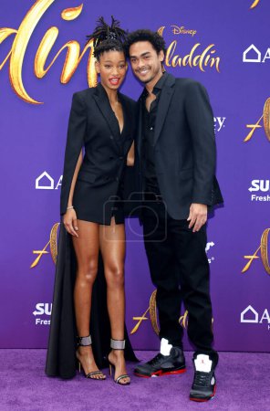 Téléchargez les photos : Trey Smith et Willow Smith lors de la première de 'Aladdin' à Los Angeles au El Capitan Theatre à Hollywood, États-Unis le 21 mai 2019
. - en image libre de droit