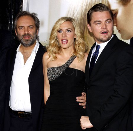 Photo for Sam Mendes, Kate Winslet and Leonardo DiCaprio at the Los Angeles premiere of 'Revolutionary Road' held at the Mann Village Theater in Westwood, USA on December 15, 2008. - Royalty Free Image
