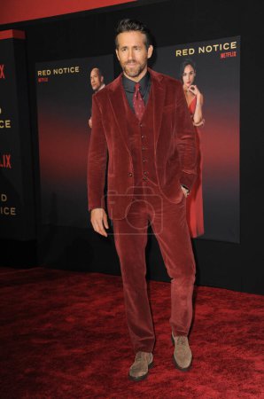 Photo for Ryan Reynolds at the World Premiere of Netflix's 'Red Notice' held at the L.A. LIVE in Los Angeles, USA on November 3, 2021. - Royalty Free Image