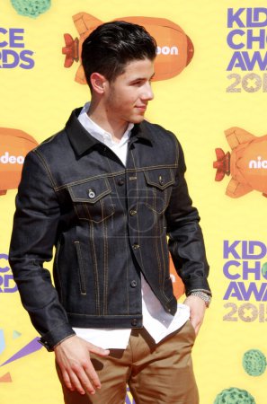 Foto de Nick Jonas en los Nickelodeon 's Kids' Choice Awards 2015 celebrados en el Foro en Inglewood, EE.UU. el 28 de marzo de 2015. - Imagen libre de derechos