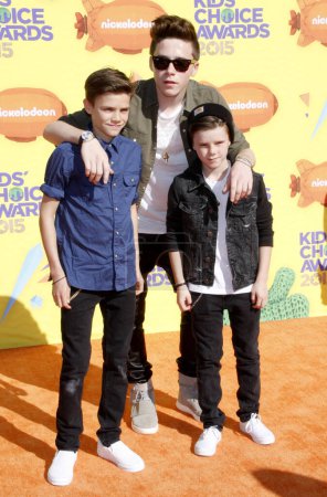 Photo for Romeo James Beckham, Brooklyn Joseph Beckham and Cruz David Beckham at the 2015 Nickelodeon's Kids' Choice Awards held at the Forum in Inglewood, USA on March 28, 2015. - Royalty Free Image
