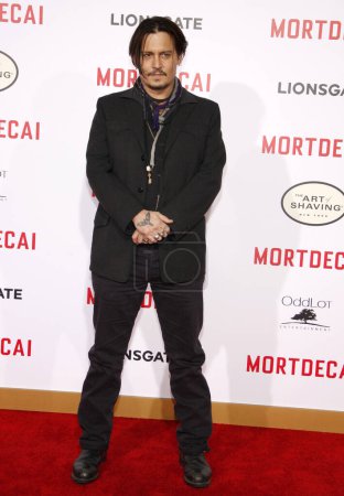 Foto de Johnny Depp en el estreno mundial de 'Mortdecai' celebrado en el TCL Chinese Theater en Hollywood, EE.UU. el 21 de enero de 2015. - Imagen libre de derechos