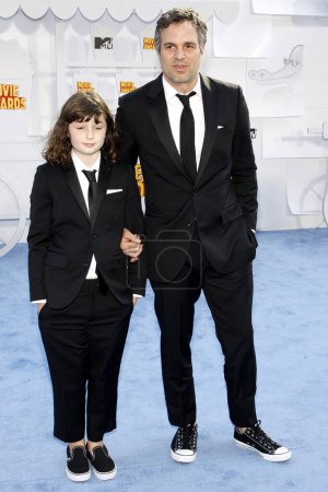 Photo for Mark Ruffalo and Bella Noche Ruffalo at the 2015 MTV Movie Awards held at the Nokia Theatre L.A. Live in Los Angeles, USA on April 12, 2015. - Royalty Free Image