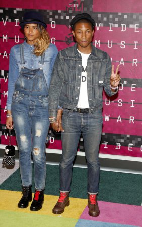 Photo for MAVRIXONLINE.COM - Pharrell Williams and Helen Lasichanh at the 2015 MTV Video Music Awards held at the Microsoft Theatre in Los Angeles, CA. 30th August 2015. Byline, credit, TV usage, web usage or linkback must read MAVRIXONLINE.COM. Failure to byl - Royalty Free Image