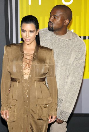 Photo for Kim Kardashian and Kanye West at the 2015 MTV Video Music Awards held at the Microsoft Theatre in Los Angeles, CA. 30th August 2015. - Royalty Free Image