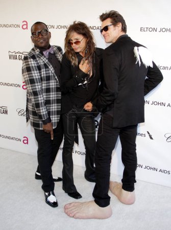 Photo for Randy Jackson, Steven Tyler and Jim Carrey at the 21st Annual Elton John AIDS Foundation Academy Awards Viewing Party held at the Pacific Design Center in West Hollywood, California, United States on February 24, 2013. - Royalty Free Image