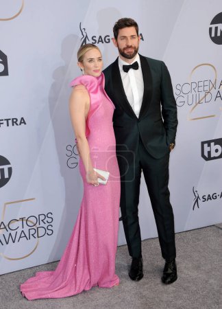 Photo for Emily Blunt and John Krasinski at the 25th Annual Screen Actors Guild Awards held at the Shrine Auditorium in Los Angeles, USA on January 27, 2019. - Royalty Free Image