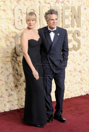 Photo for Sunrise Coigney and Mark Ruffalo at the 81st Annual Golden Globe Awards held at the Beverly Hilton Hotel in Beverly Hills, USA on January 7, 2024. - Royalty Free Image