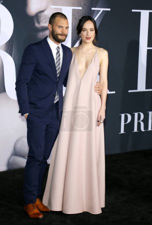 Photo for Jamie Dornan and Dakota Johnson at the Los Angeles premiere of 'Fifty Shades Darker' held at the Theatre at Ace Hotel in Los Angeles, USA on February 2, 2017. - Royalty Free Image