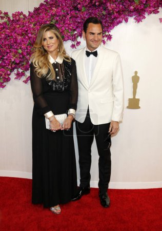 Photo for Mirka Federer and Roger Federer at the 6th Annual Academy Awards held at the Dolby Theater in Hollywood, USA on March 10, 2024. - Royalty Free Image