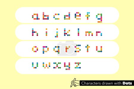 Illustration for Alphabet lowercase formed with colorful dots - Royalty Free Image
