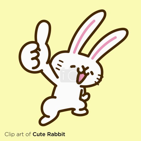 Téléchargez les illustrations : Rabbit character illustration series "Good Sign" - en licence libre de droit