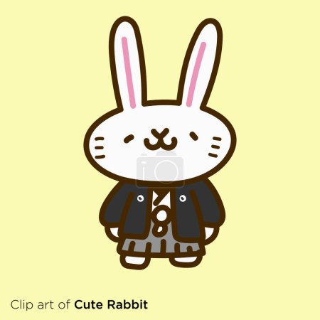 Ilustración de Conejo personaje ilustración serie "Conejo en Kimono (macho)" - Imagen libre de derechos