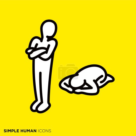Illustration for Simple human icon series "People who want to forgive" - Royalty Free Image
