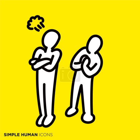 Illustration for Simple human icon series "Angry people and apologies" - Royalty Free Image