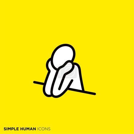 Ilustración de Simple serie de iconos humanos "Gente pensante" - Imagen libre de derechos