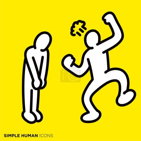 Illustration for Simple human icon series "Angry people and angry people" - Royalty Free Image