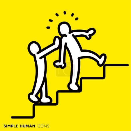 Simple human icon series "People who push the back"