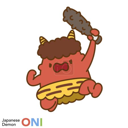 Illustration for Japanese demon character series "Angry Demon" - Royalty Free Image