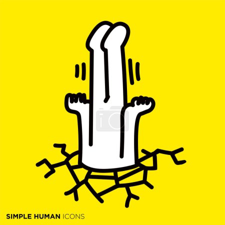 Ilustración de Simple serie de iconos humanos "Estas personas que perforan el suelo" - Imagen libre de derechos