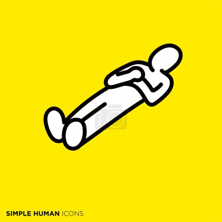 Téléchargez les illustrations : Simple human icon series "Sleep comfortably" - en licence libre de droit