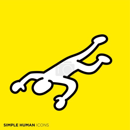 Ilustración de Simple serie de iconos humanos "caída" - Imagen libre de derechos