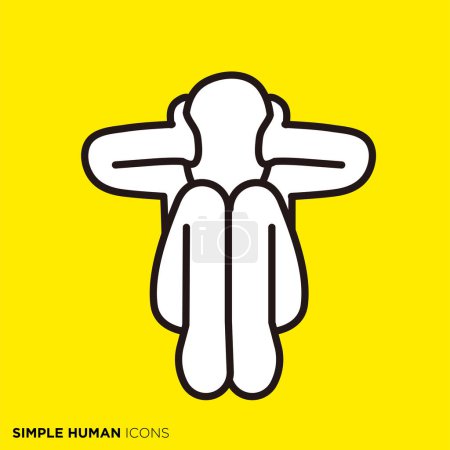 Simple human icon series, people who block their ears