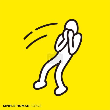 Illustration for Simple human icon series, surprising person - Royalty Free Image