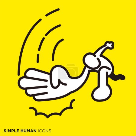 Illustration for Simple human icon series, person who chops - Royalty Free Image