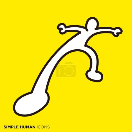 Simple human icon series, cautious people