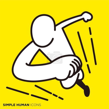 Illustration for Simple human icon series, run quickly like wind - Royalty Free Image