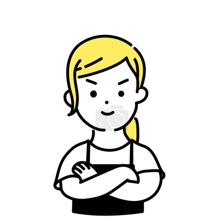 Illustration for Illustration Series of Cute Person _ Female clerk_Self -confidence - Royalty Free Image