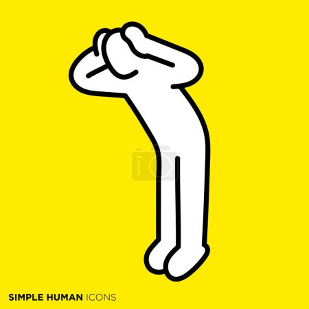 Simple human icon series, person holding his head