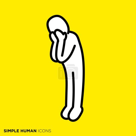 Ilustración de Simple serie icono humano, persona conmocionada - Imagen libre de derechos