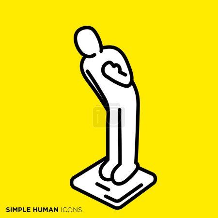Simple human icon series, person looking at weight scale