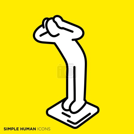 Simple human icon series, people despairing over weight measurement results