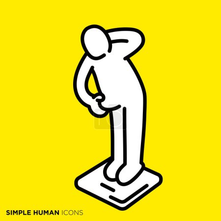 Illustration for Simple human icon series, overweight person - Royalty Free Image