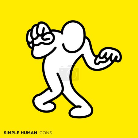 Ilustración de Simple serie icono humano, zombie-como persona - Imagen libre de derechos