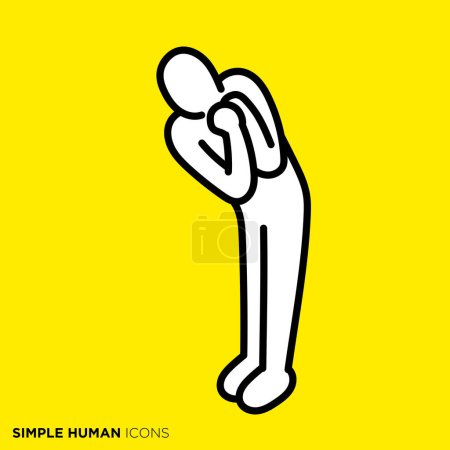Simple human icon series, people peeking fearfully
