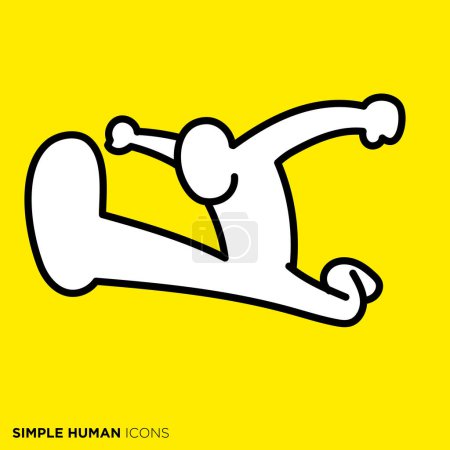 Simple serie icono humano, persona saltando sobre
