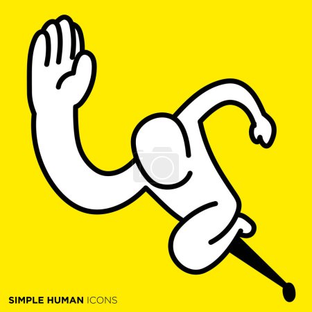 Simple human icon series, dashing person