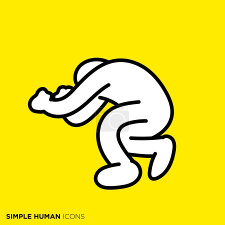 Simple human icon series, crouching person