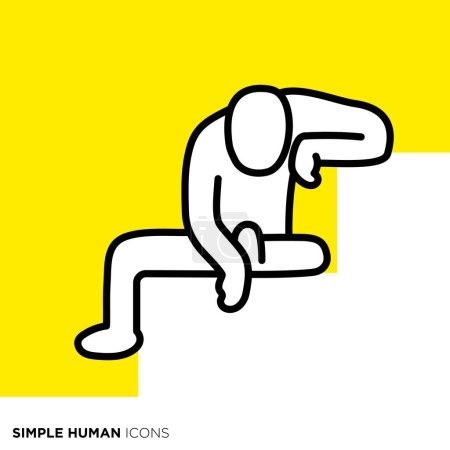 Simple human icon series, person disappointed on the stairs