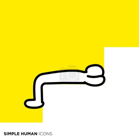 Illustration for Simple human icon series, person lying on the stairs - Royalty Free Image